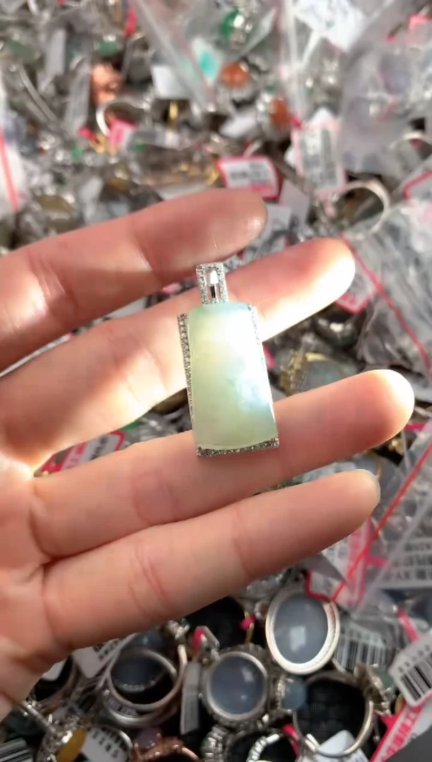 银S925镶嵌戒指翡翠222   3