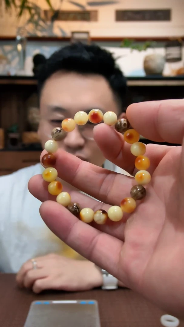 裸石蜜蜡未镶嵌蜜蜡圆珠手串SAF