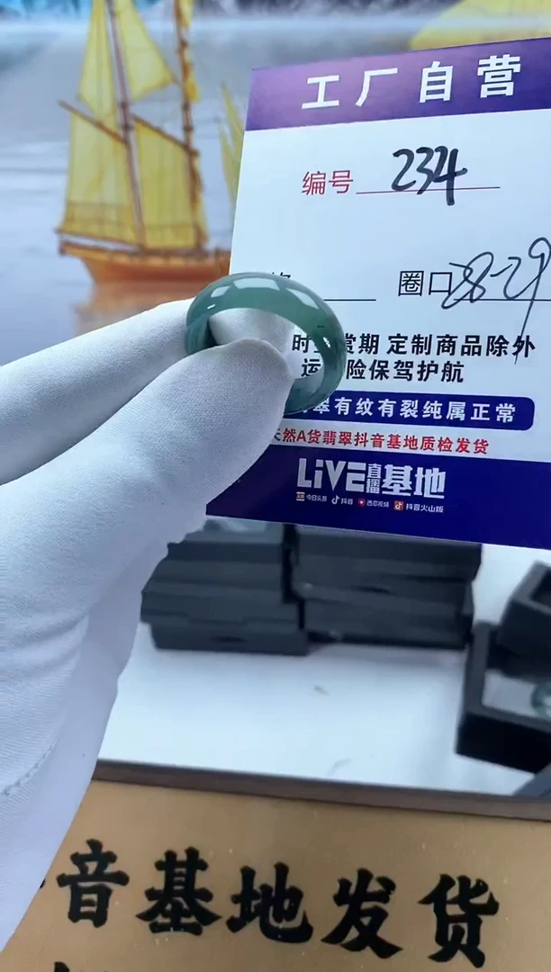 未镶嵌戒圈翡翠234