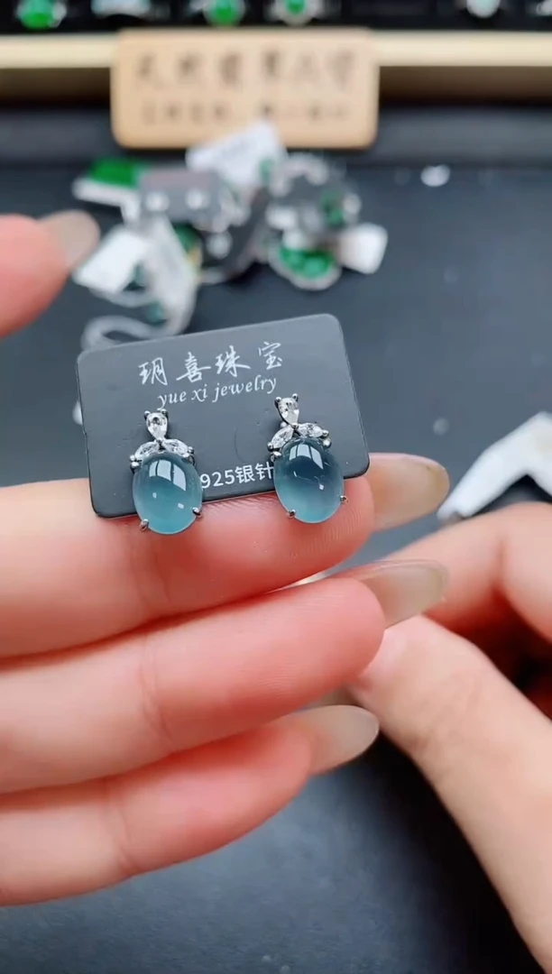 银S925镶嵌戒指翡翠1