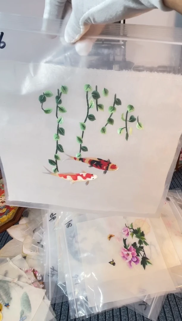 织绣纯手工苏绣双面绣绣布136