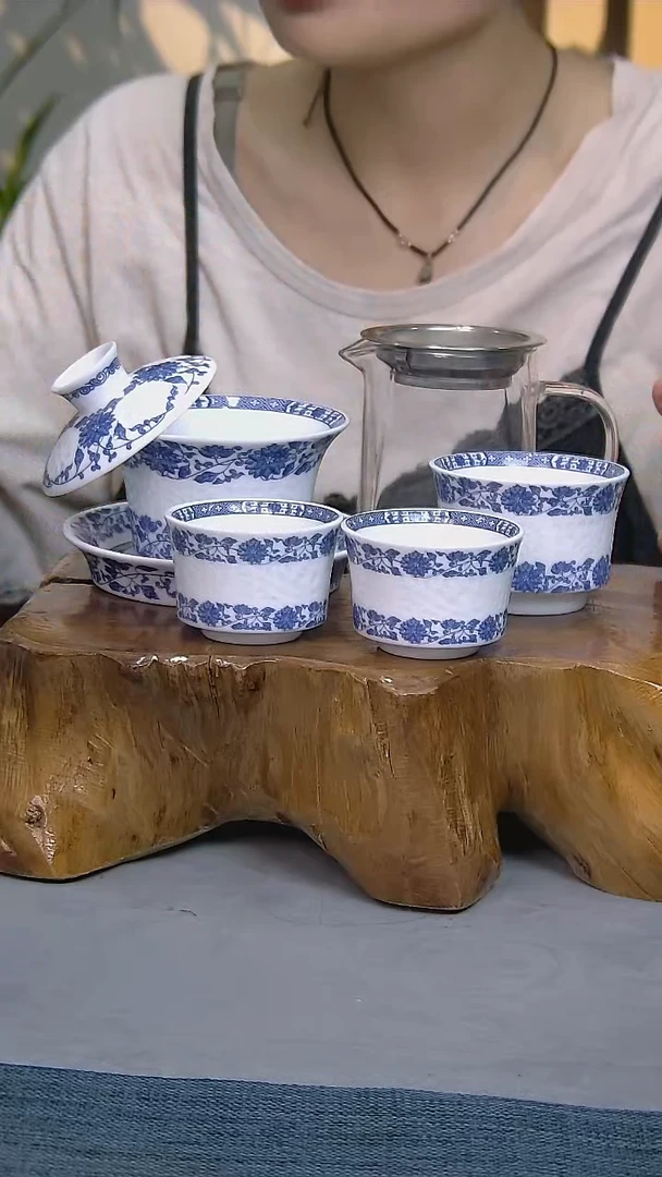 5简装家用款件套 白瓷陶瓷茶具