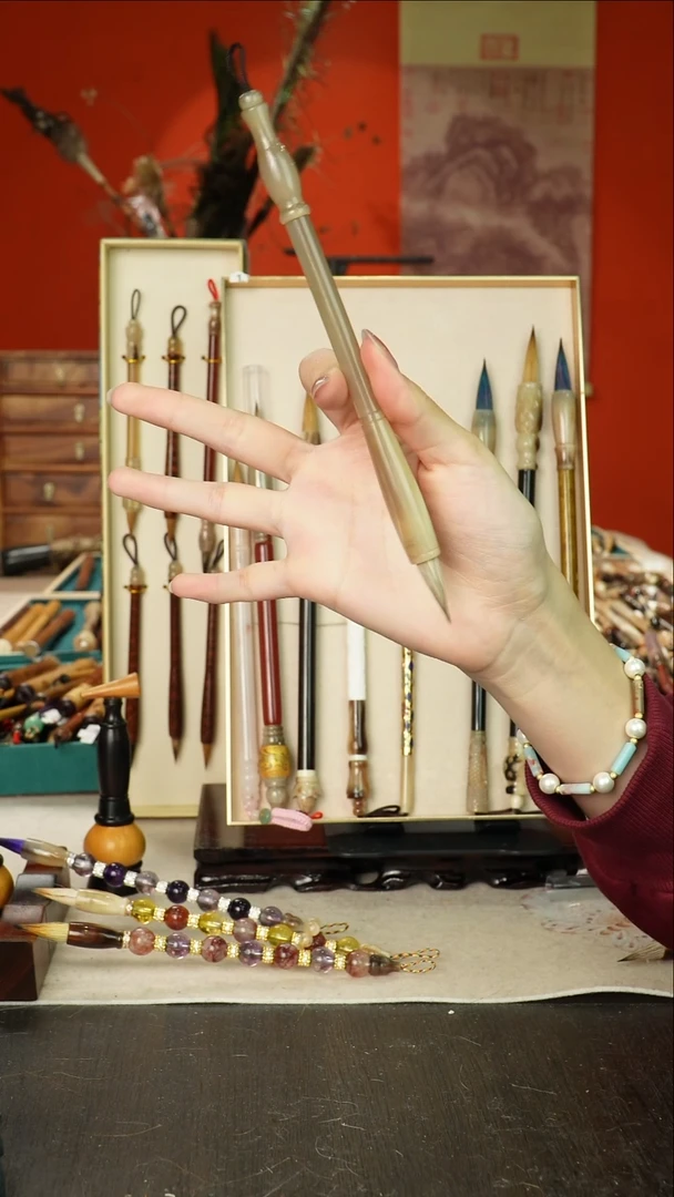 309号闪孤品高货毛笔链接 清水试笔 蘸墨不退