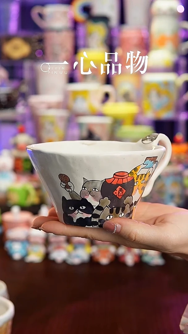 杯子瓷A16景德镇手工手绘杯子摆件