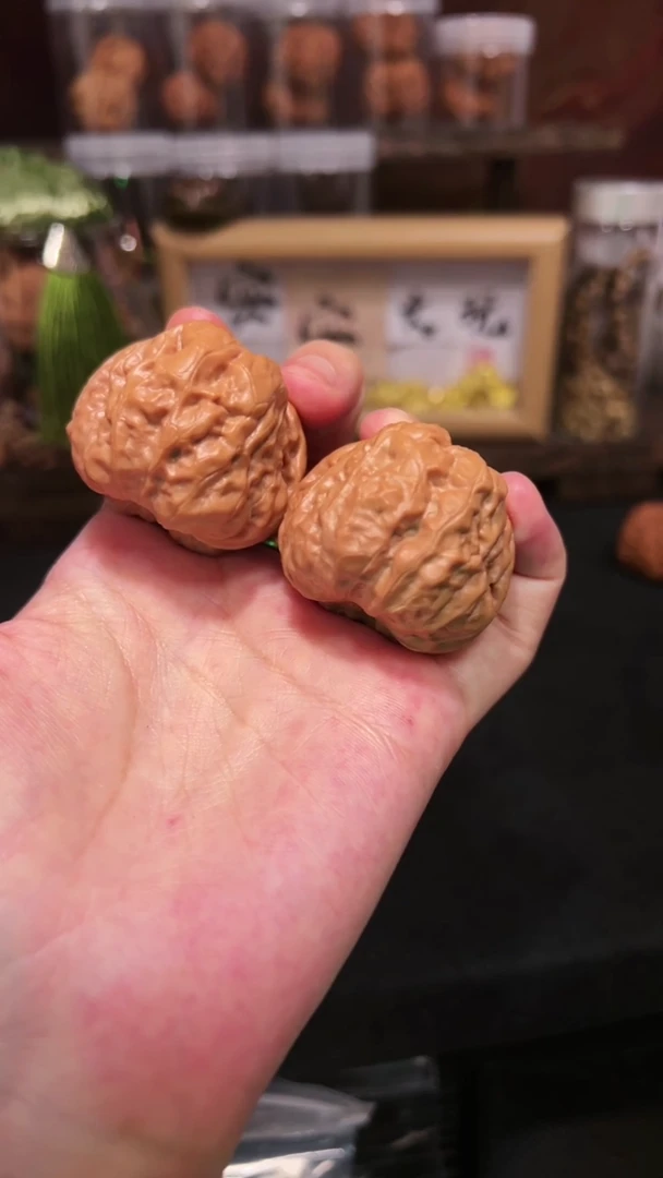 文玩核桃把件金蟾蛤蟆头 浅纹面包蛙40mm