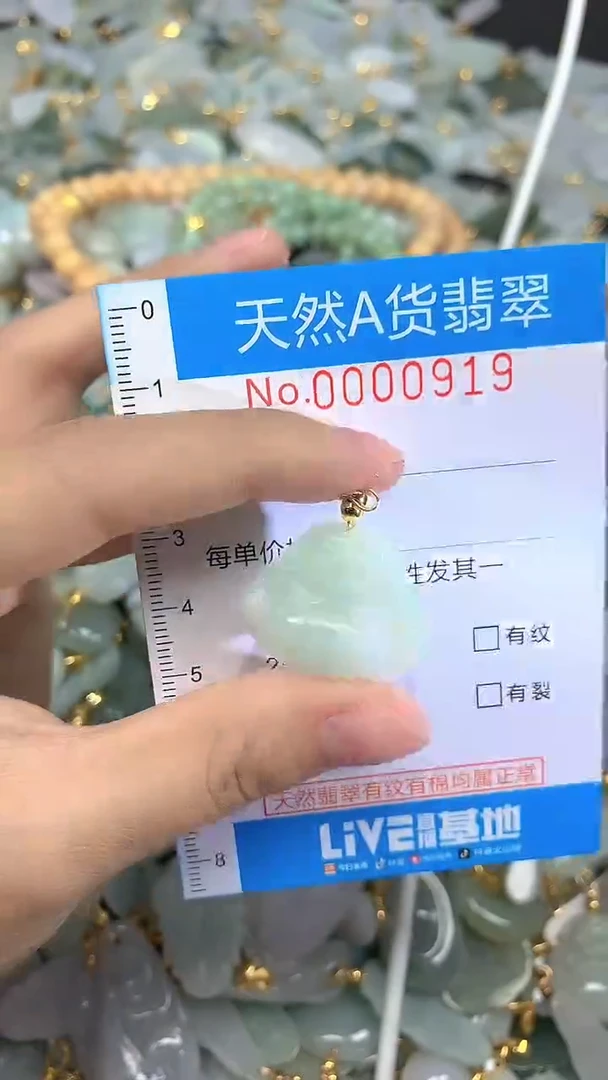 颈饰未镶嵌翡翠净货挂件-0919