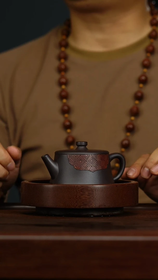 茶壶紫砂Y24汉代图腾柱础壶
