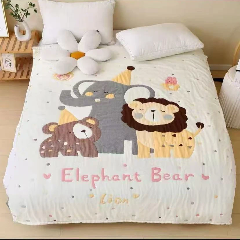 【新人福利】150*200纱布棉泡芙被动物乐园