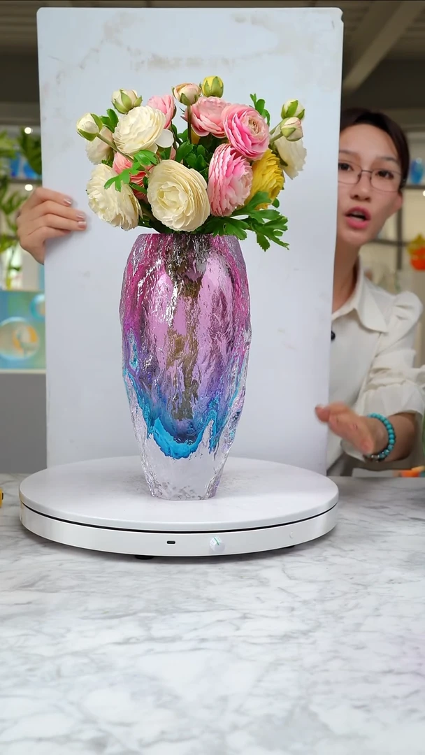 琉璃金红色设计款花器