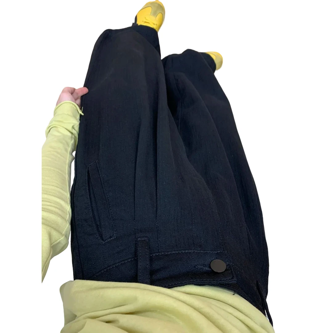 黑色裤子女款秋冬2025新款胖mm大码梨形身材宽松慵懒风阔腿牛仔裤