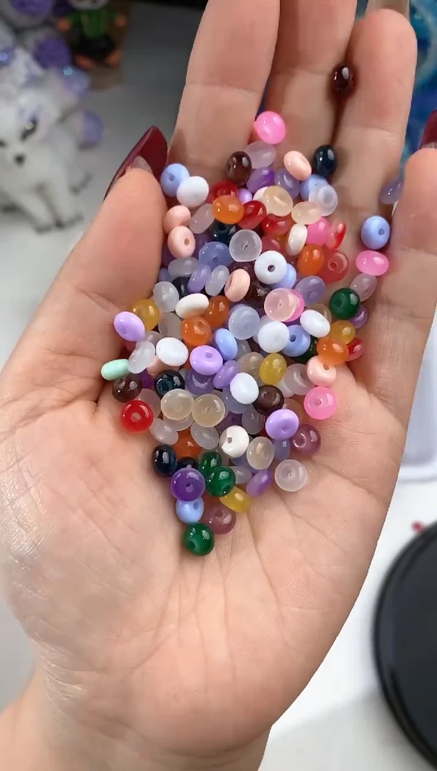玻璃0213卡6算盘珠混色大锅混300颗
