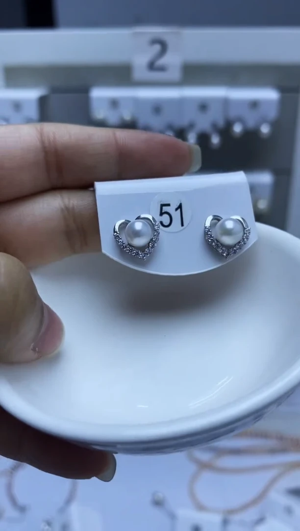 银S925镶嵌耳饰海水珍珠51