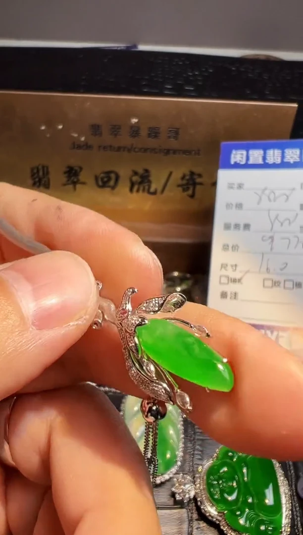【闪购商品】翡翠颈饰18K金镶嵌翡翠回流