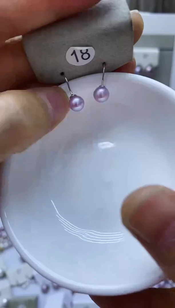 银S925镶嵌淡水珍珠耳饰18