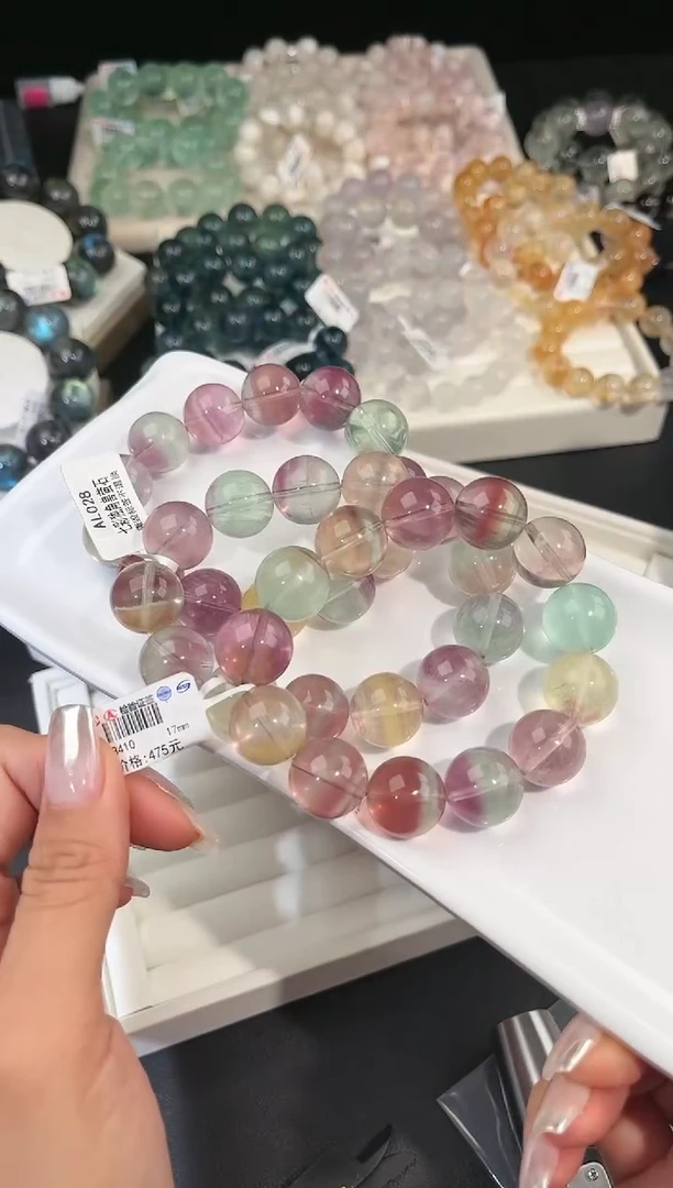 手链未镶嵌萤石多样性发一彩萤石17MM