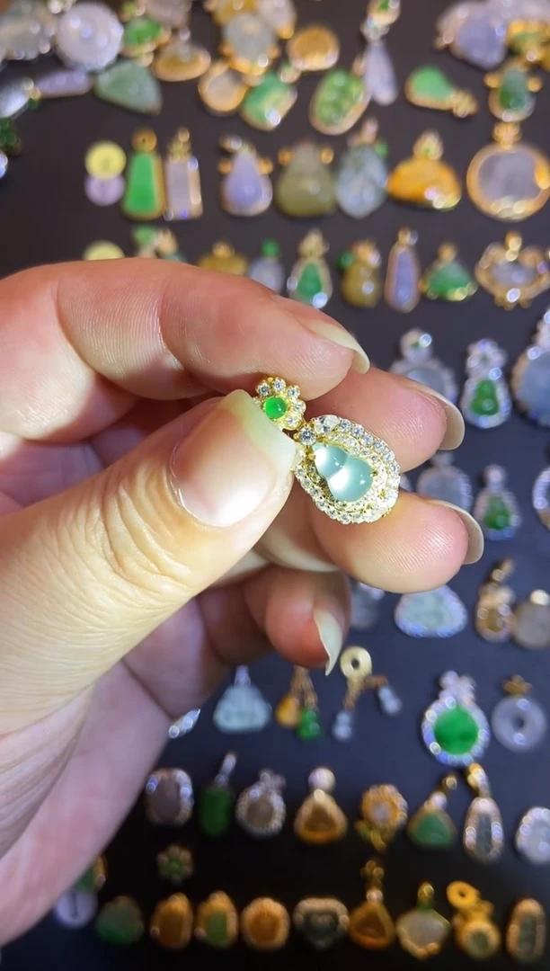 吊坠(不含链)银S925镶嵌翡翠1