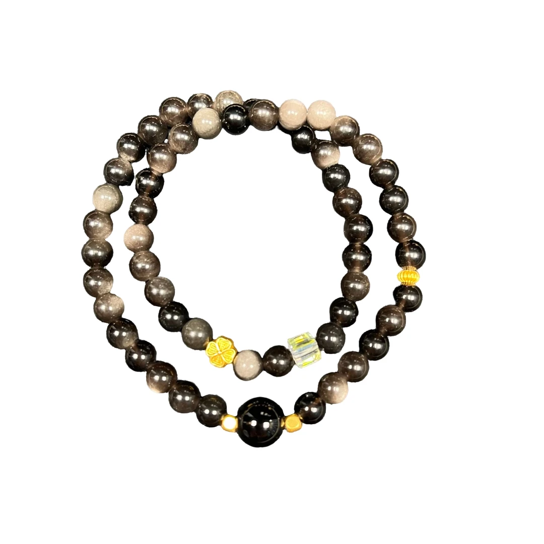 银曜石双圈设计款手串--无盒--263