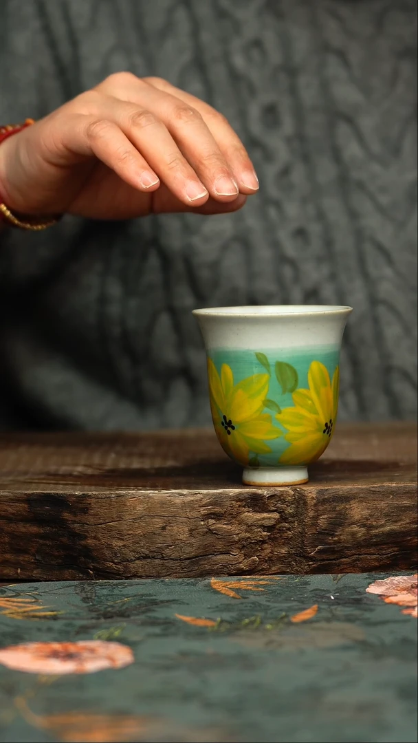 【闪购商品】杯杯釉下彩手工手绘同款陶器