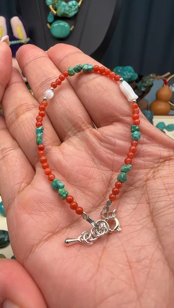 未镶嵌绿松石珠宝奇石手链