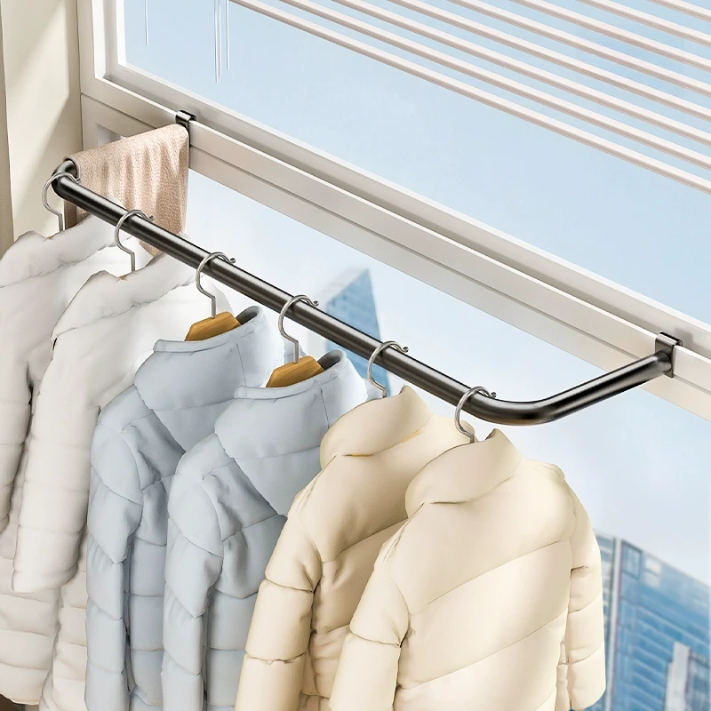 护栏衣架窗台晾衣架窗框护栏卡扣阳台挂架简易毛巾架窗外晾晒神器