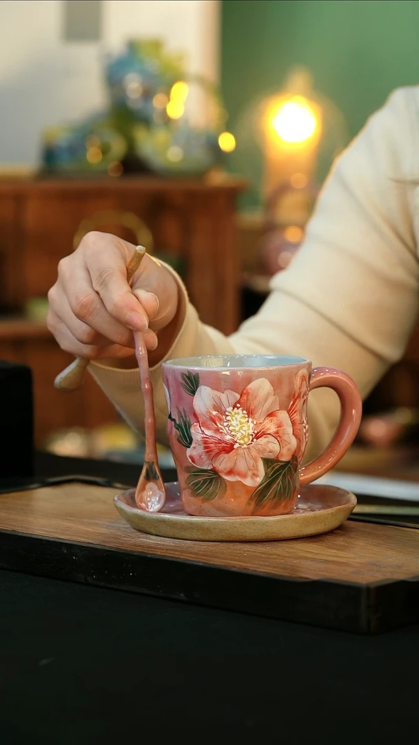 【闪购商品】杯手绘心瓷陶瓷浮力