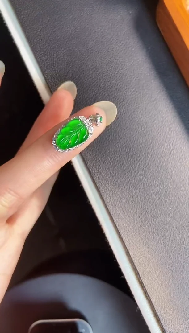 吊坠(不含链)银S925镶嵌翡翠天然A货翡翠