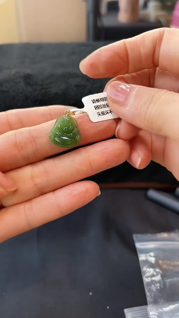 【闪购商品】和田玉吊坠18K金镶嵌新迷你佛公
