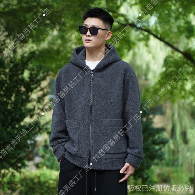 加厚加绒保暖夹克连帽外套冬季宽松男女百搭防寒休闲外套秋冬季HT