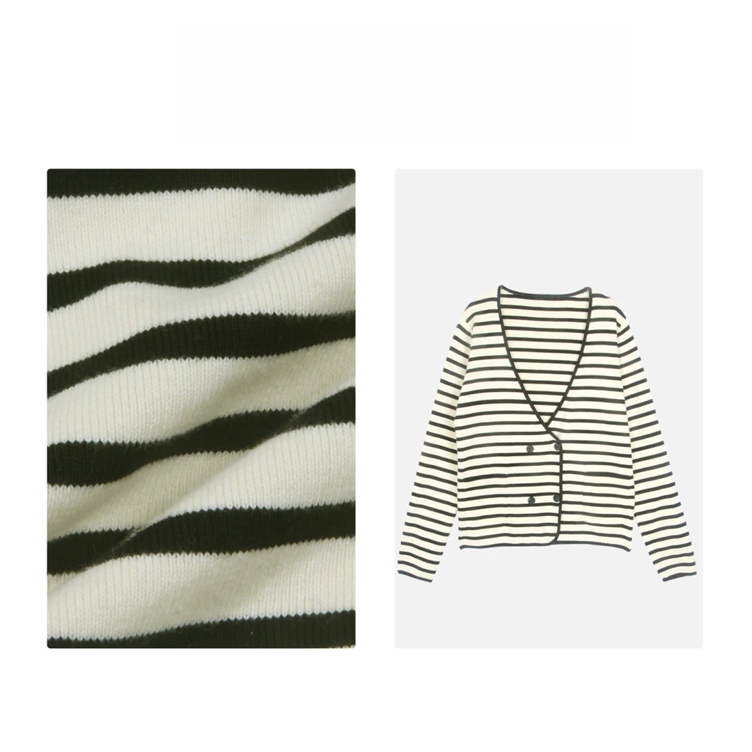 124#开衫打底条纹毛衫毛针织衫条纹罩衫夏季薄款针织衫百搭女