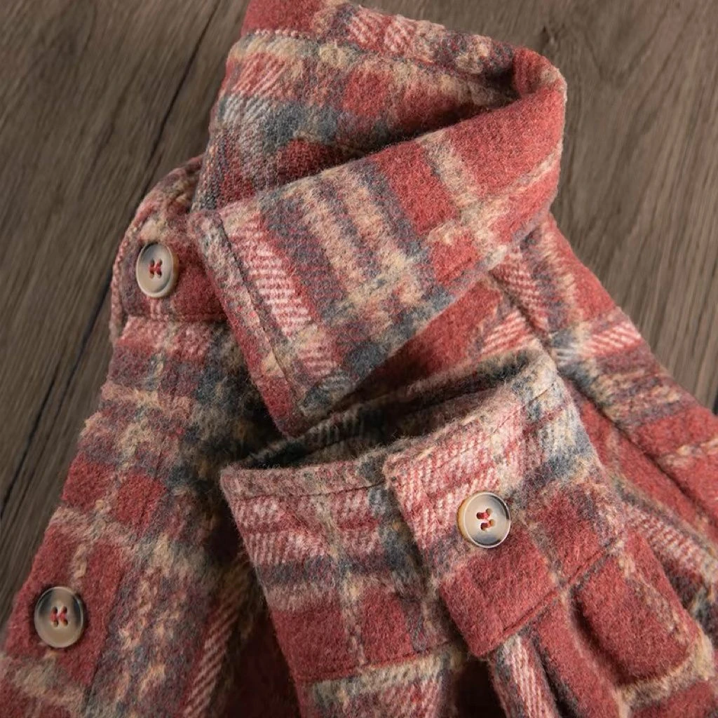 加厚磨毛衬衫女秋冬款格子宽松大码休闲长袖上衣加厚衬衣外套开衫