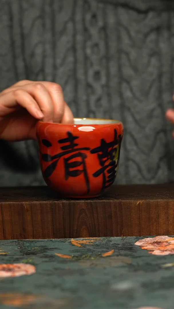 杯釉下彩手工手绘同款陶器