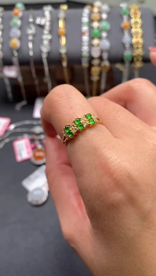 【闪购商品】翡翠戒指银S925镶嵌1111111111    2