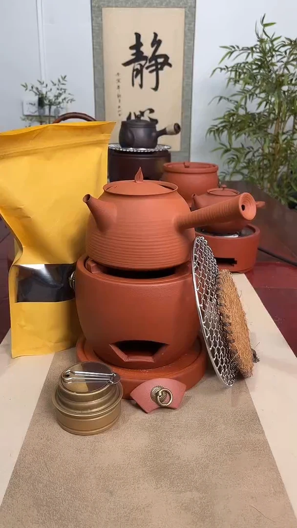 大**频福星炉＋750毫升朱泥壶＋酒精灯7件套