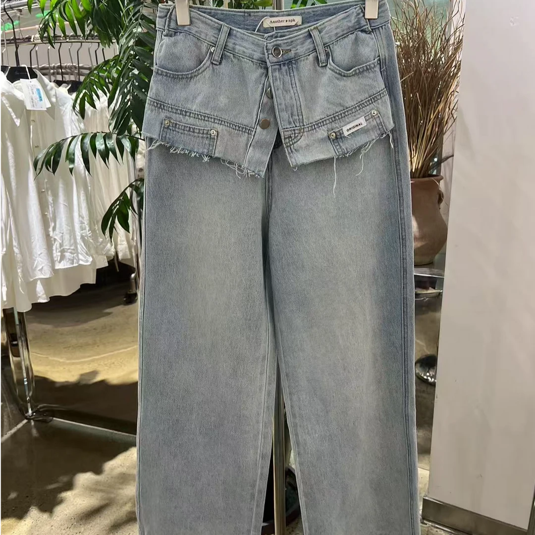 【113#门店新品】个性假两件牛仔裤AD214C8005