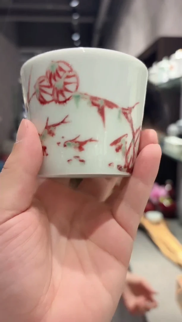 杯子景德镇高温高端釉里红可乐杯