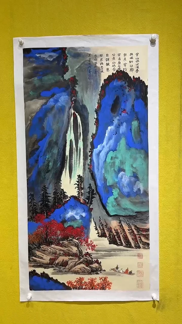 国画28梁兆金老师 国画 8平尺（金袍原作）