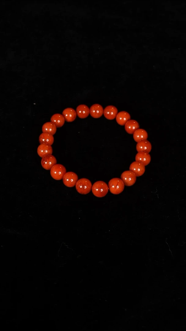 未镶嵌手串南红玛瑙S火焰圆珠单圈9.5M