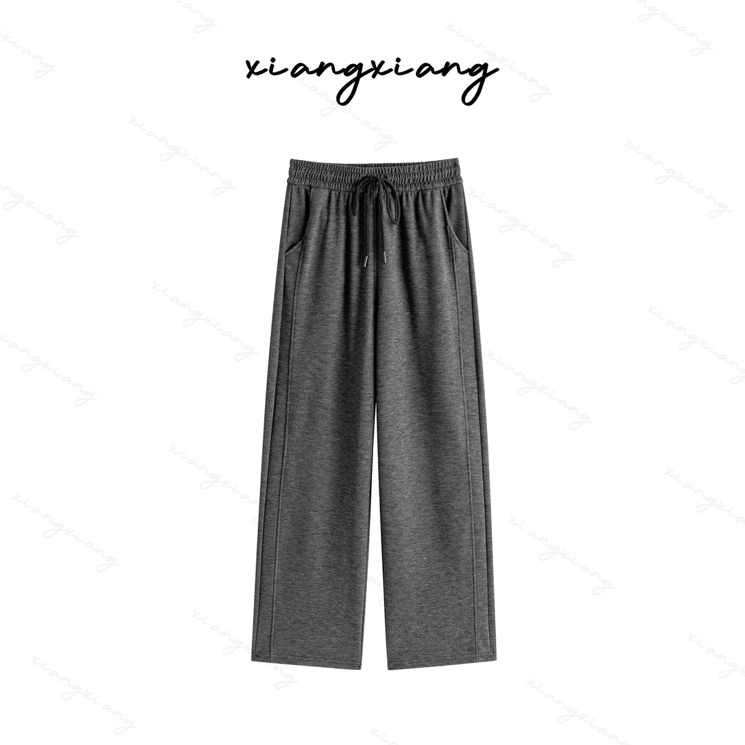 2025春秋新款 羊 绒裤女士高腰显瘦针织休闲阔腿裤24001-cm