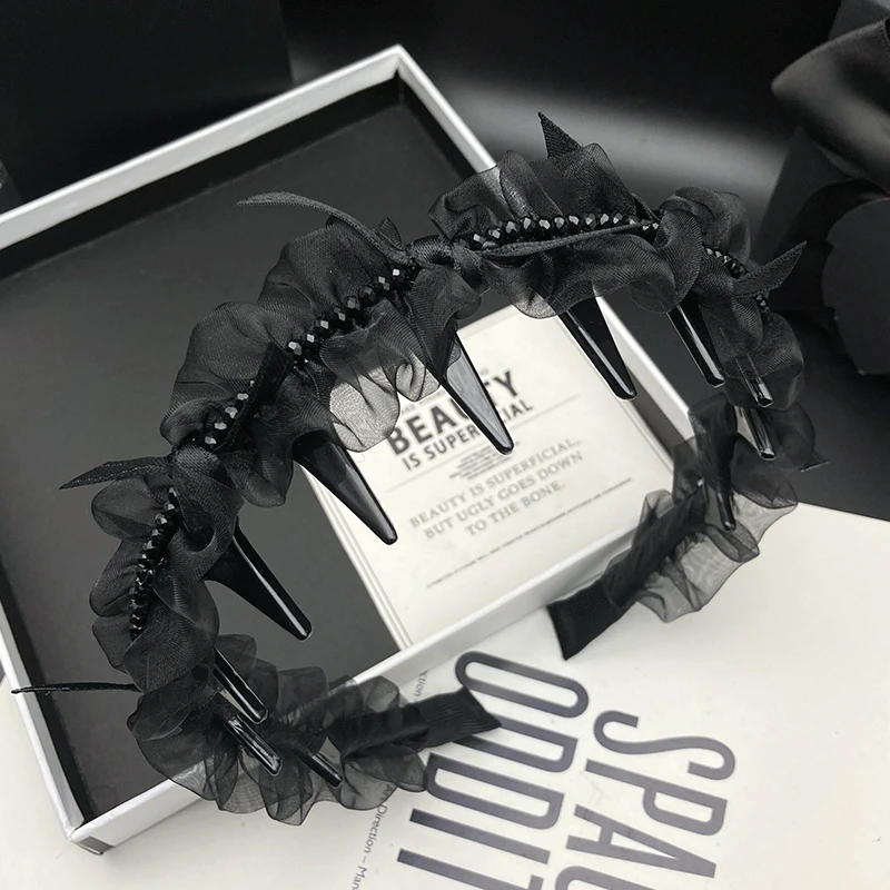 新款轻奢日韩复古黑色发卡简约甜美成人饰品带齿气质网红百搭发卡