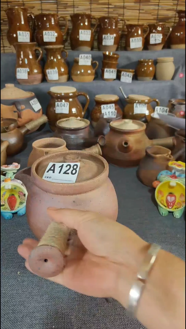 粗陶A128号瑕疵带盖煮茶壶1200cc一物一拍不退换