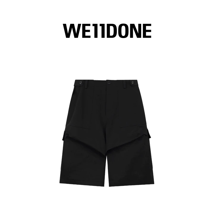 【品牌特惠】WE11DONE男宽松休闲阔腿工装裤五分裤短裤23-299