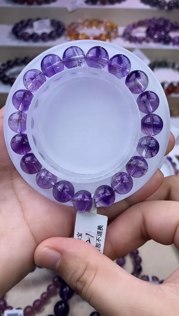 水晶手串未镶嵌紫超七10m+