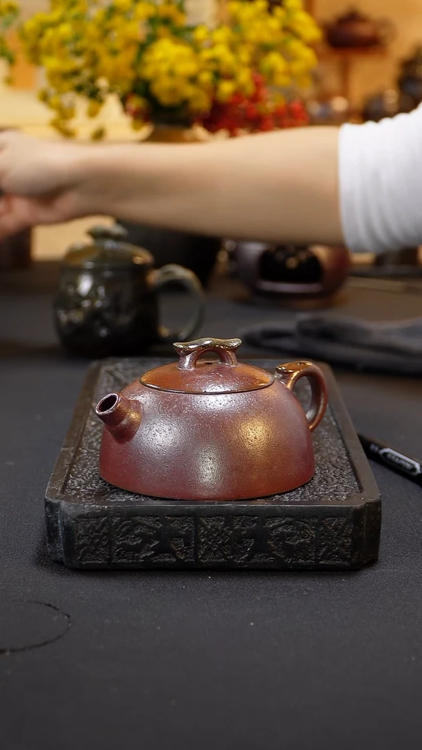 茶壶紫砂纯自然柴烧