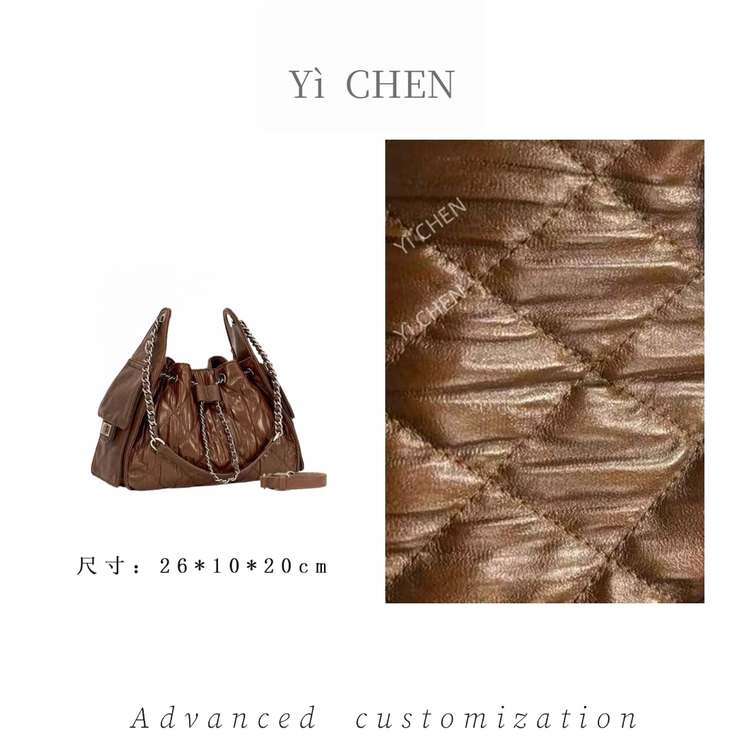 【Yì CHEN】ZT-D8033-泡芙棕简约时尚女士新款轻奢单肩斜跨包