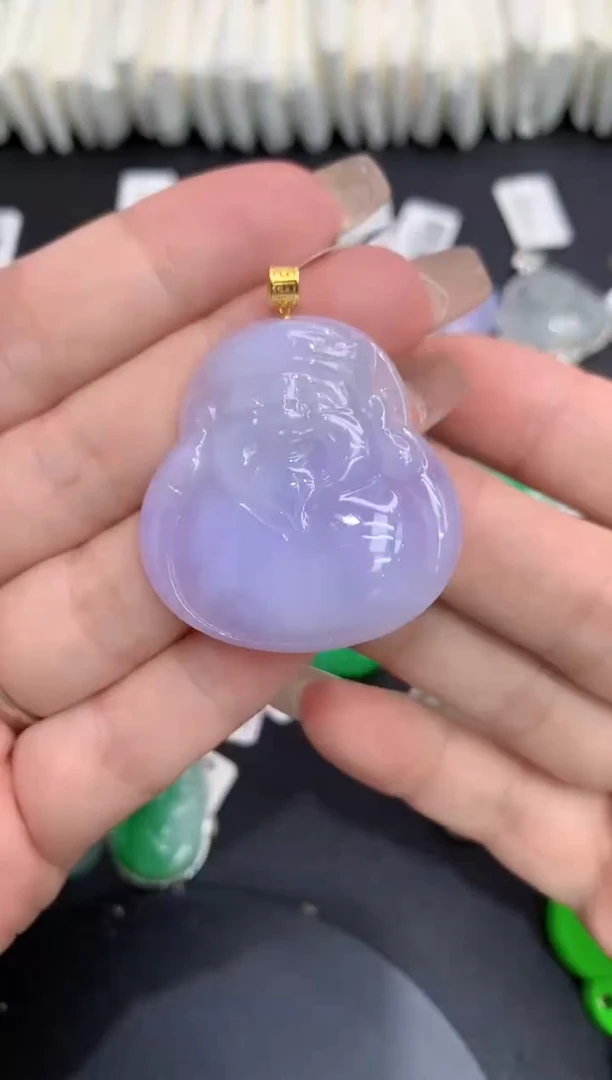 吊坠(不含链)18K金镶嵌翡翠111