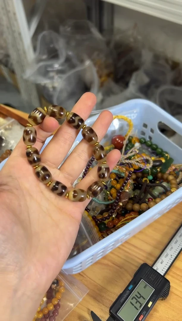 玛瑙/玉髓手链未镶嵌孤品藏式多宝玛瑙珠手串[1468]