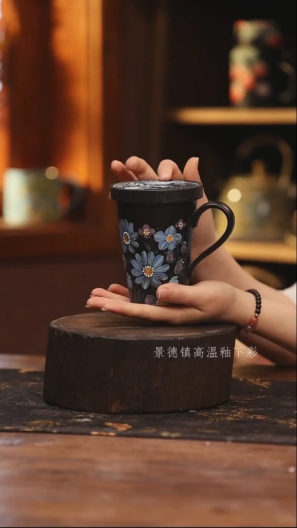陶瓷景德镇高温釉下手绘陶瓷