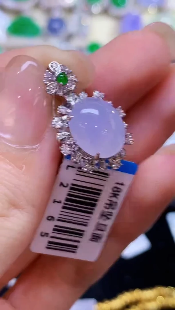 吊坠(不含链)18K金镶嵌翡翠L2165多样性发其一