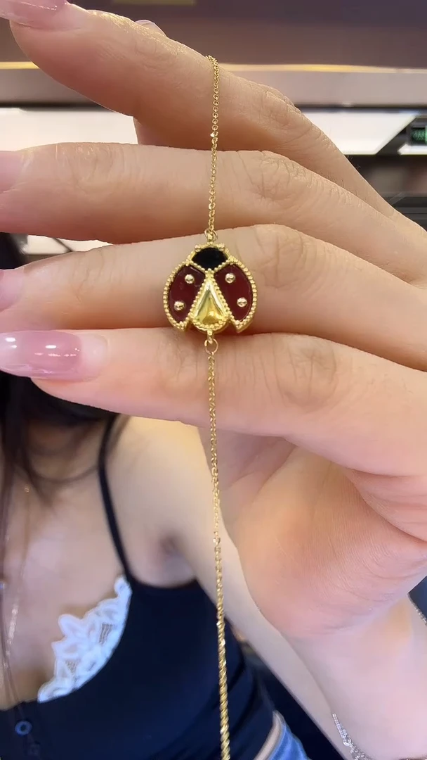 玛瑙/玉髓手链18K金镶嵌手链