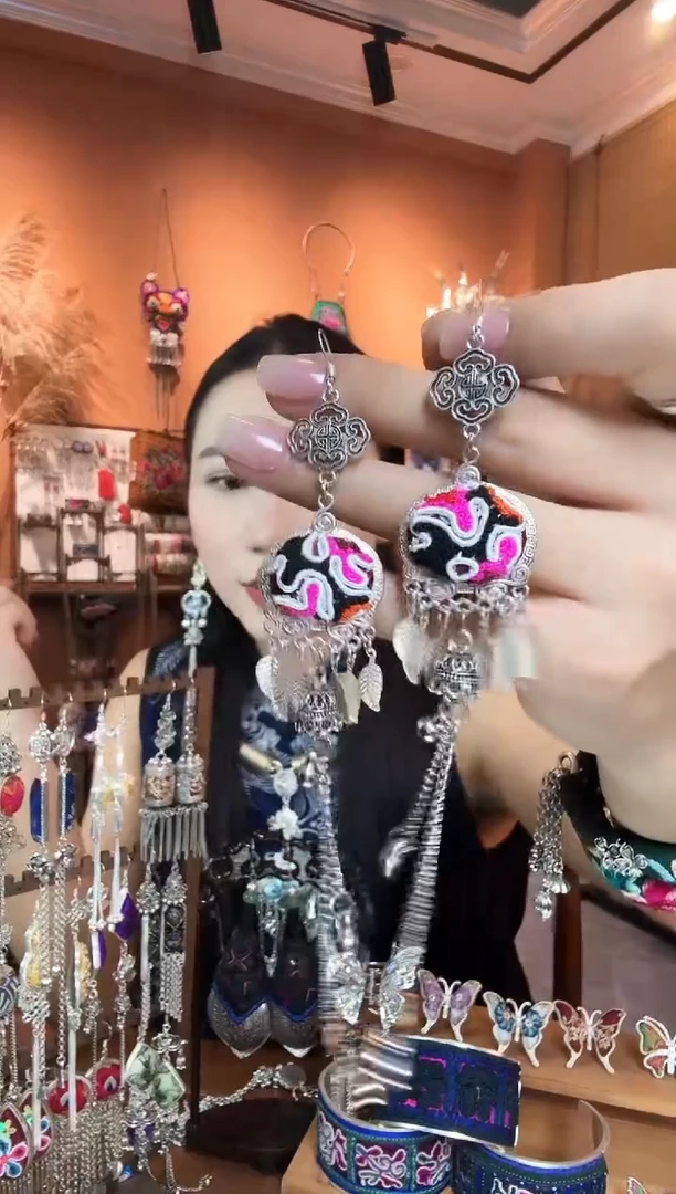 刺绣纯手工民族风耳环